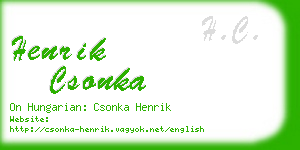 henrik csonka business card